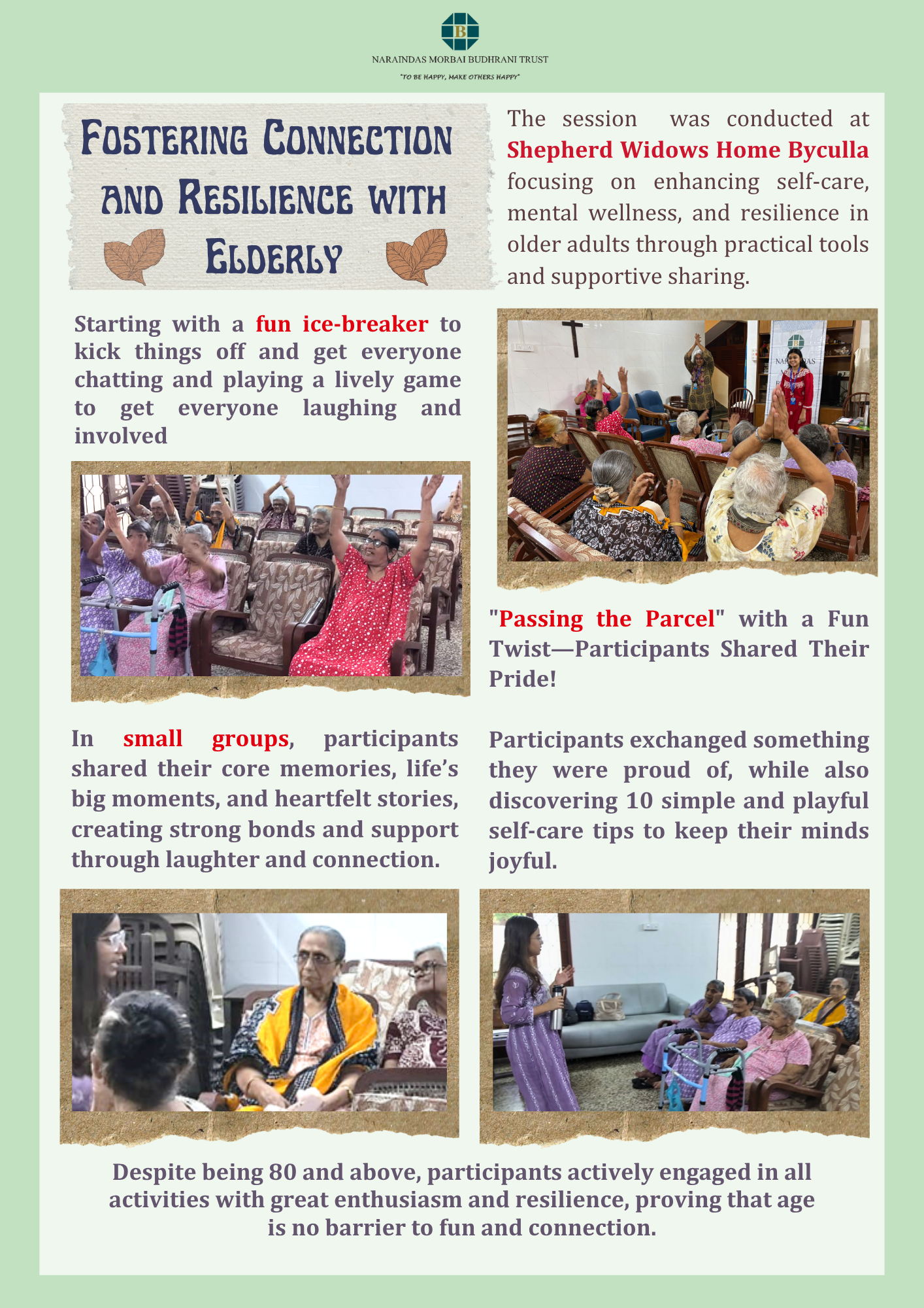 Fostering Connection And Resilience With Elderly