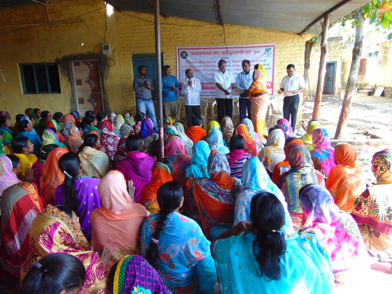 Self-help group members managing Kadba Kutti machines in Marathwada