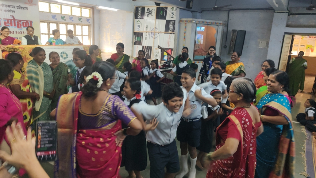 Students at a Sensitizing Children Toward Older Adults session